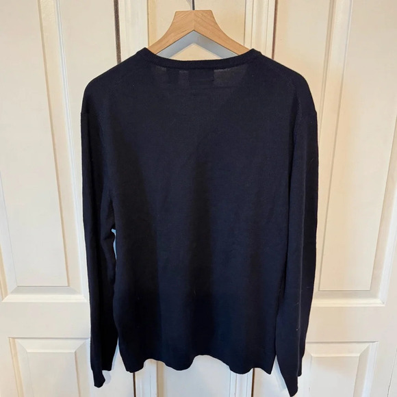 Calvin Klein Men’s Deep Navy Blue 100% Merino Wool V-Neck Long Sleeve Size XL - Picture 8 of 12